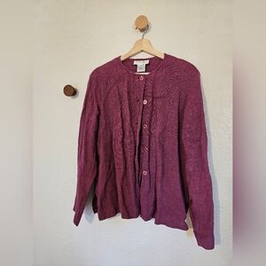 Vintage Silk Club Collection Purple Linen Button-Up Jacket